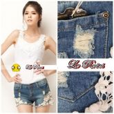 Short Jeans bordados flores